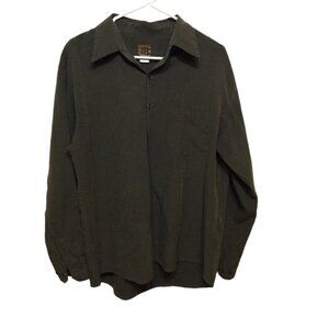 BRUNO Men Long Sleeve Button Down  Shirt Large Green